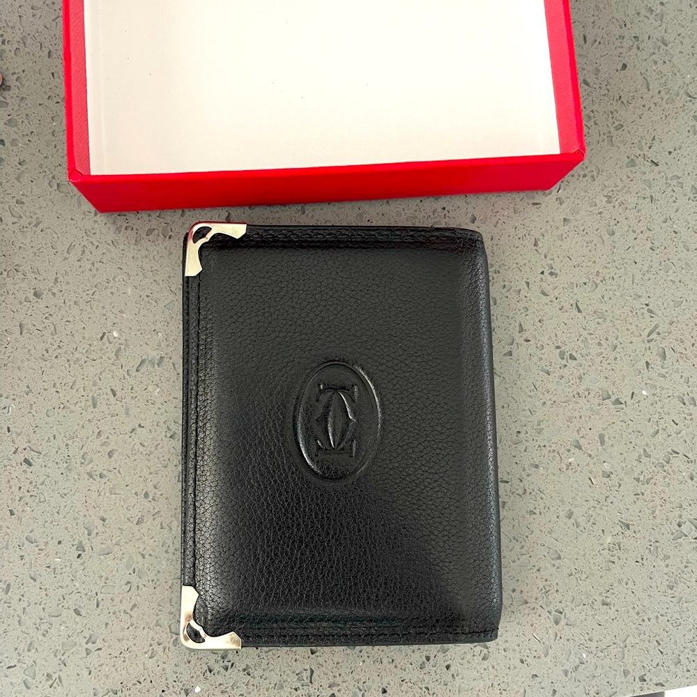 Black Cartier inspired black leather wallet